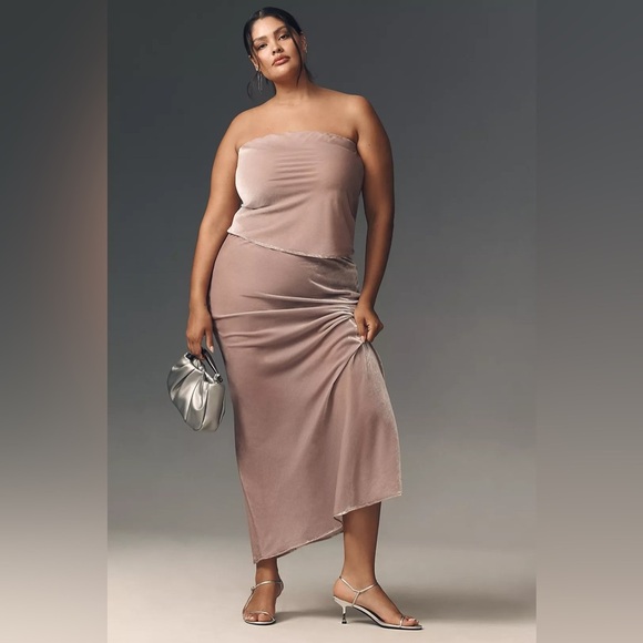 NWT! Anthropologie The Tilda Maxi Slip Skirt: Velvet Edition ☀️🥅 - Picture 5 of 10